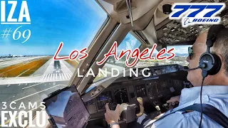 Download [EXCLU] B777 LAX 🇺🇸 Los Angeles | LANDING 24R | 3 Cockpit Camera Angles 4K | ATC \u0026 Crew Coms MP3