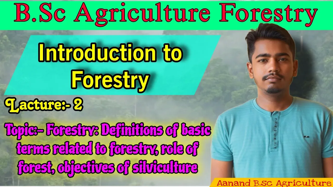 Forestry: Definitions of basic terms related to forestry, role of forest, objectives of silviculture