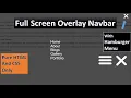 Responsive Full Screen Overlay Menu With Hamburger Navbar Menu Pure HTML and CSS FullScreen Menu