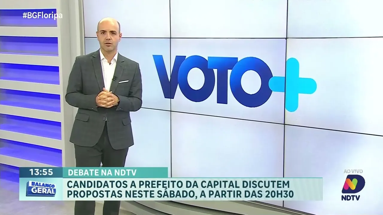 Debate entre candidatos à prefeitura de Florianópolis acontece neste sábado na NDTV