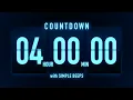 4 Hours Countdown Timer Flip Clock with Simple Beeps