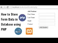 How to Insert Form Data into Database using PHP MySQL Xampp in Hindi