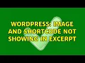 Wordpress Image and shortcode not showing in excerpt 2 Solutions