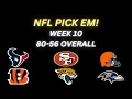 NFL Week 10 Picks ESPN Pick Em