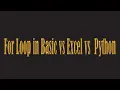 For loop in basic vs excel vs python Lunar Computer College