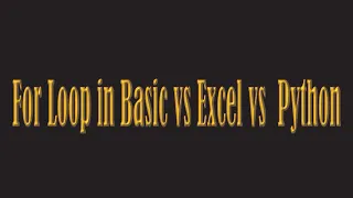 For loop in basic vs excel vs python Lunar Computer College