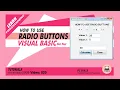 Visual Basic Tutorials for Beginners 020 How to Use Radio Buttons in VB