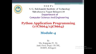 Python Application Programming Module 4-Lecture 1