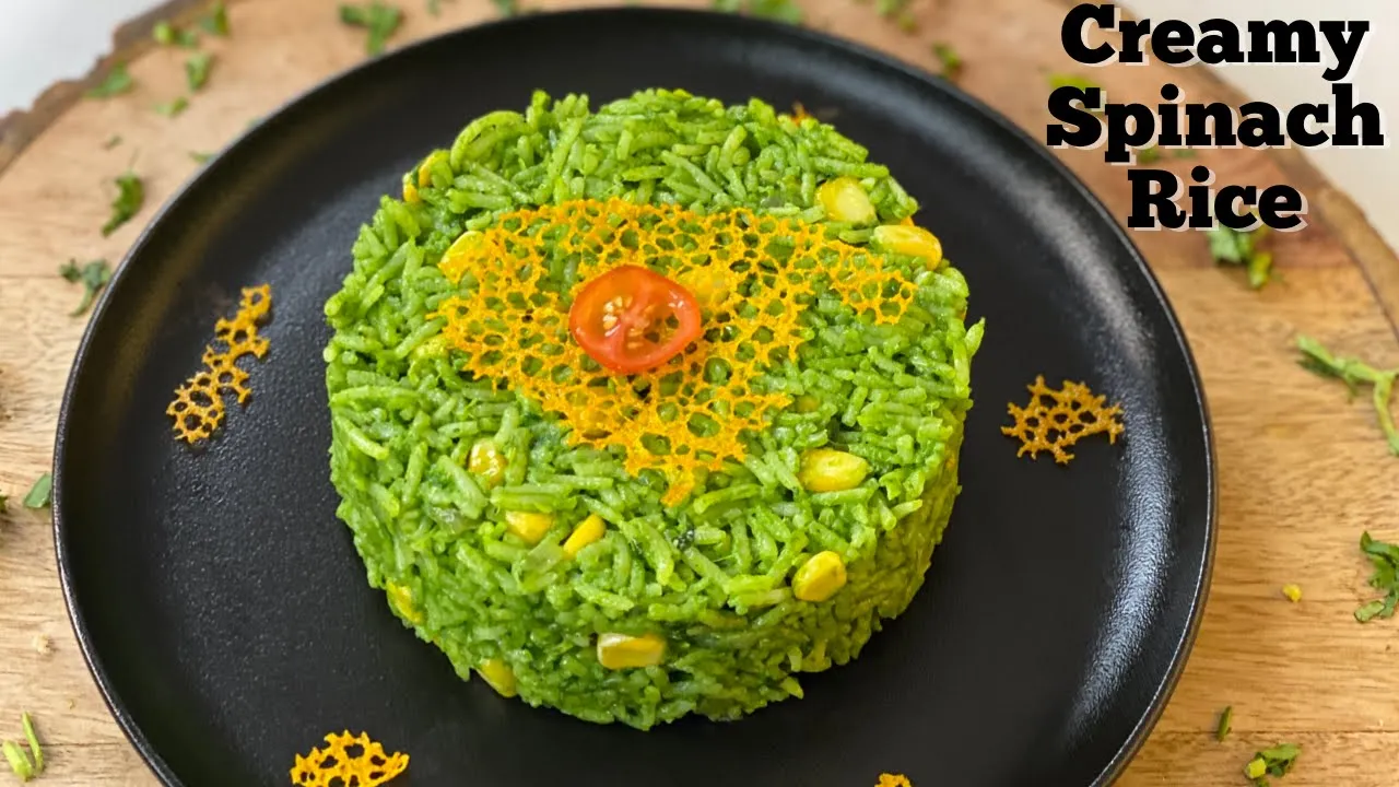 Creamy Spinach Rice   Spinach Rice   Quick Rice Recipes   Flavourful Food