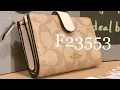 COACH UNBOXING F23553 MEDIUM CORNER ZIP WALLET White