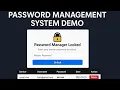 Password Management System Demo PHP HTML CSS JavaScript jQuery AJAX