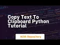 Copy text to clipboard python tutorial