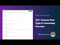 ACF Custom Post Type Taxonomy along with a demonstration of Pattern Manager