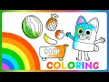 Coloring with Sunny and Sky Learning Colors Educational Cartoons for Kids