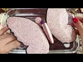 Mixing"ROSEGOLD" Eyeshadow and Makeup,parts,glitter Into Slime!Satisfying Slime Video!★ASMR★