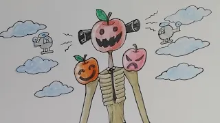 ​Apple Siren Head & Apple Ninja วาดอสุรกายแอปเปิ้ลวันฮาโลวีน