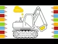 How to Draw Excavator Truck Coloring Pages Learn Colors for Kids Fun Coloring Book s