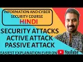 Security Attacks Active and Passive Attack ll Passive Attack Types Explained in Hindi