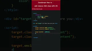 JavaScript How to add remove CSS class with JS