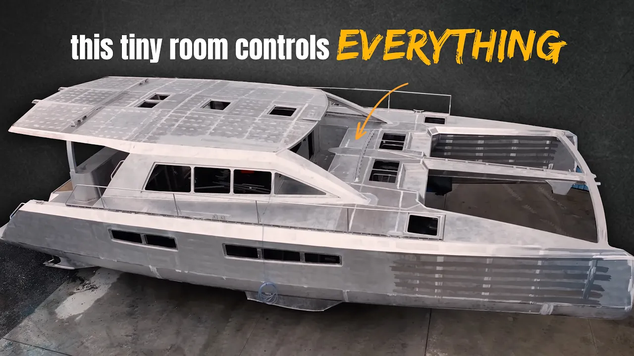 This Tiny Room Controls Our Entire Boat 😲 Aluminum Catamaran Build Pt. 63