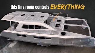 This Tiny Room Controls Our Entire Boat 😲 Aluminum Catamaran Build Pt. 63