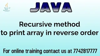 Display array in reverse recursively in java
