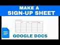 How to Create a Sign-up Sheet in Google Docs Tutorial