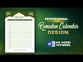 Ramdan Calendar Template Design 2026 in ms word Ramdan Calendar Template Easy Tutorial