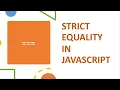 Strict Equality in JS JavaScript interview questions
