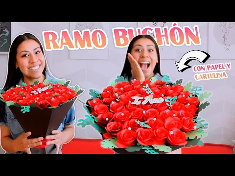 Download MP3 RAMO BUCHON hecho de PAPEL 🌹 REGALO para tu NOVI@ | Divas Creativas