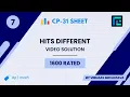 Hits Different Solution 1600 Rated TLE CP-31 Sheet Best Codeforces Problems