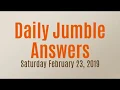 Daily Jumble February 23 2019 Jumble Answers for 2019