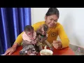 Lagu Monkey finds joy and peace in human sweet shelter 🐵🌸 #MonkeyHappy #SafeHome