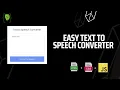 Text to Speech Converter in HTML CSS JavaScript