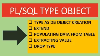 - How to create type as database object in oracle database