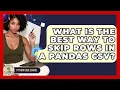 What Is The Best Way To Skip Rows In A Pandas CSV - Python Code School