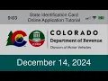Colorado myDMV Online Services State ID Card Online Application Tutorial - December 14 2024