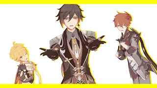  mmd genshin impact chaos medley childe aether zhongli 