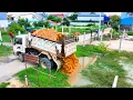 Download Lagu Whole Nice Project Landfill Flooded size area !! Team Truck Delivery Stone , Bulldozer Push Stone
