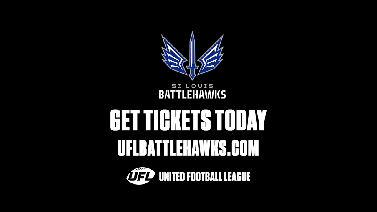 United Football League (UFL) — St. Louis Battlehawks - Get Tickets Today (YouTube video ad)