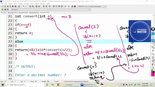 Convert given decimal to binary using recursion