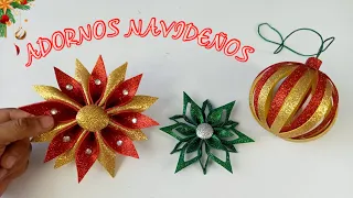 Adornos de Decoración Navideña con Goma Eva Foami 🎄Ideas de Manualidades Navideñas