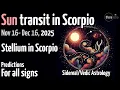 Sun Transit in Scorpio 2025 | Nov 16 - Dec 16 | Stellium in Scorpio | Vedic astrology #astrology