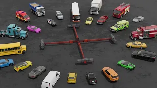 Cars vs Hammer Spinner #1 - BeamNG Drive