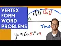 Vertex Form Word Problems Quadratics