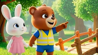 Up and Down the Little Bridge 🌉🐻🐰 | Nursery Rhymes & Kids Songs MariandJoy-11