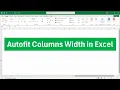 Excel Column Width Hack Autofit in Seconds