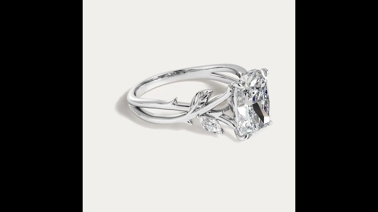 Georgia丨Elongated Cushion Cut Lab Diamond Intertwined Vine Engagement Ring