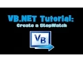 VB NET Tutorial Create a stopwatch Visual Basic 2010 Express