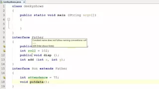 125 Example of One Interface extending one Interface in Java Programming Hindi